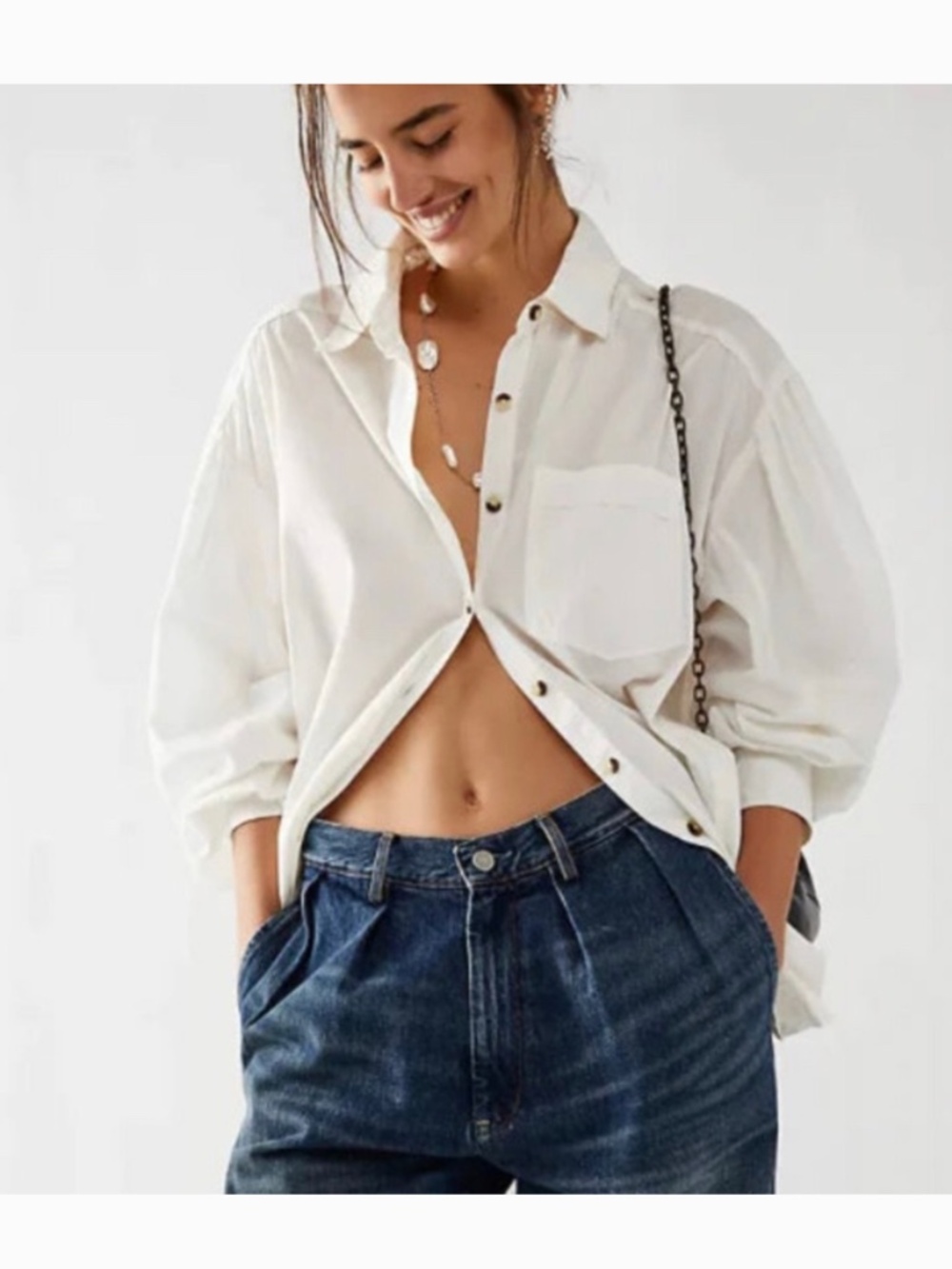 We the Free Happy Hour cotton Poplin shirt